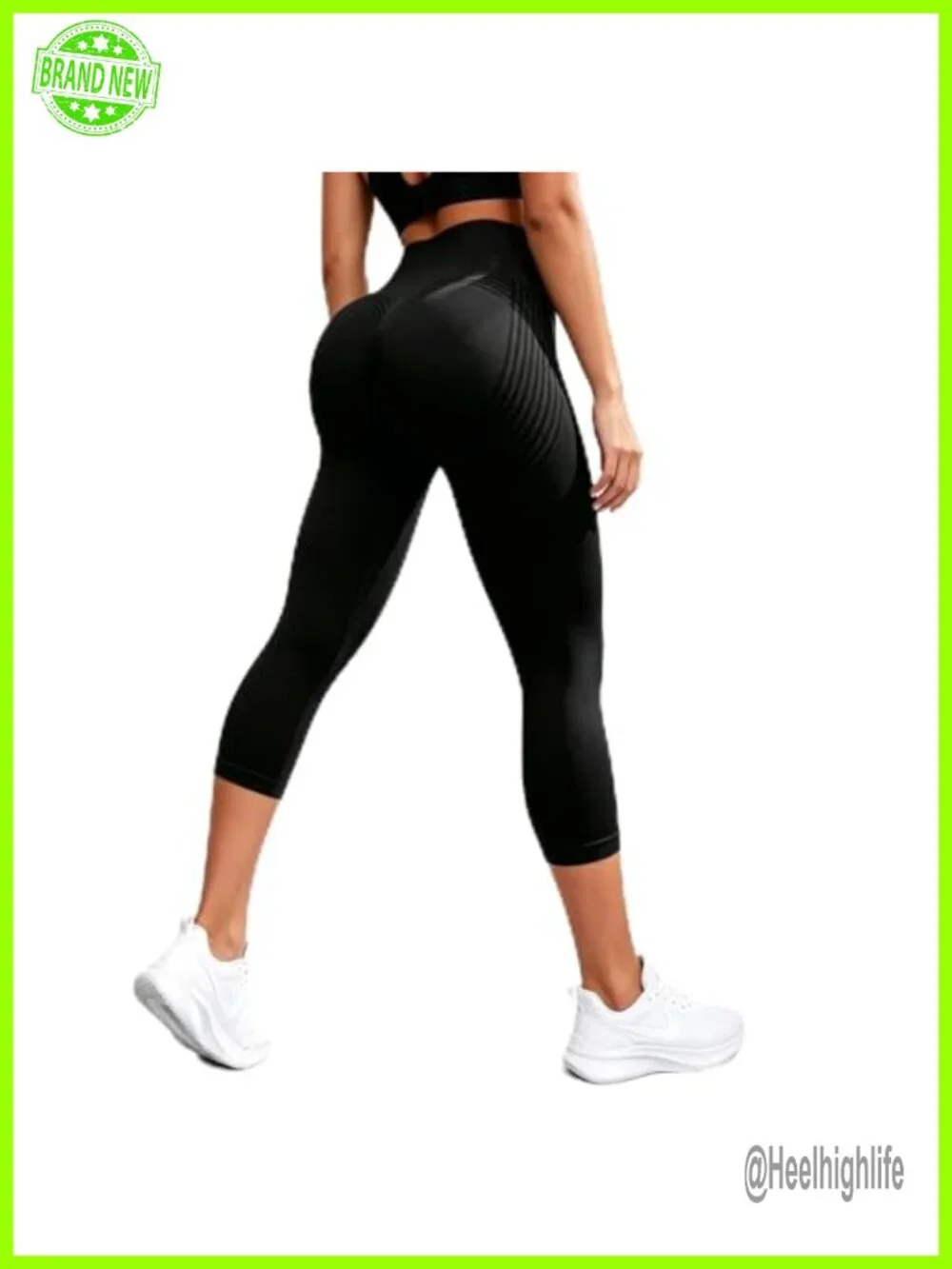 Capri Leggings with Built-in Resistance Band, Women's High Rise Scrunch Yoga